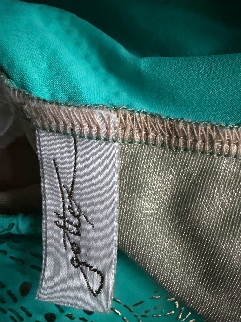 Late 70s/80s Gottex, Featuring Signature of Founder Lea Gottlieb, Metallic Gold - Picture 7 of 9